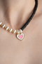 Heliophilia Silver Collar con Colgante de Corazón Multicolor KL-0881